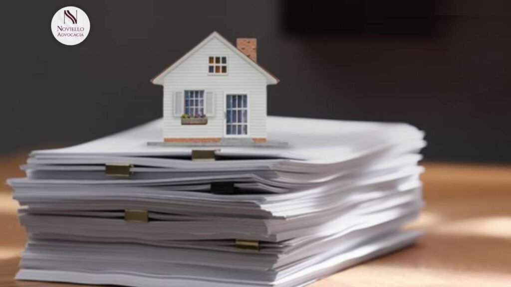 Pilha de papel representando uma regularização de imóvel