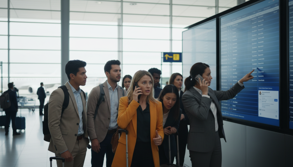 Passageiros de companhias aéreas exercendo direitos em caso de atraso, cancelamento ou extravio de bagagem